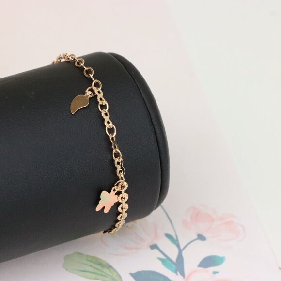 "Smiley Charm Rose Gold Bracelet, XPBL1097 - Picture 6 of 11